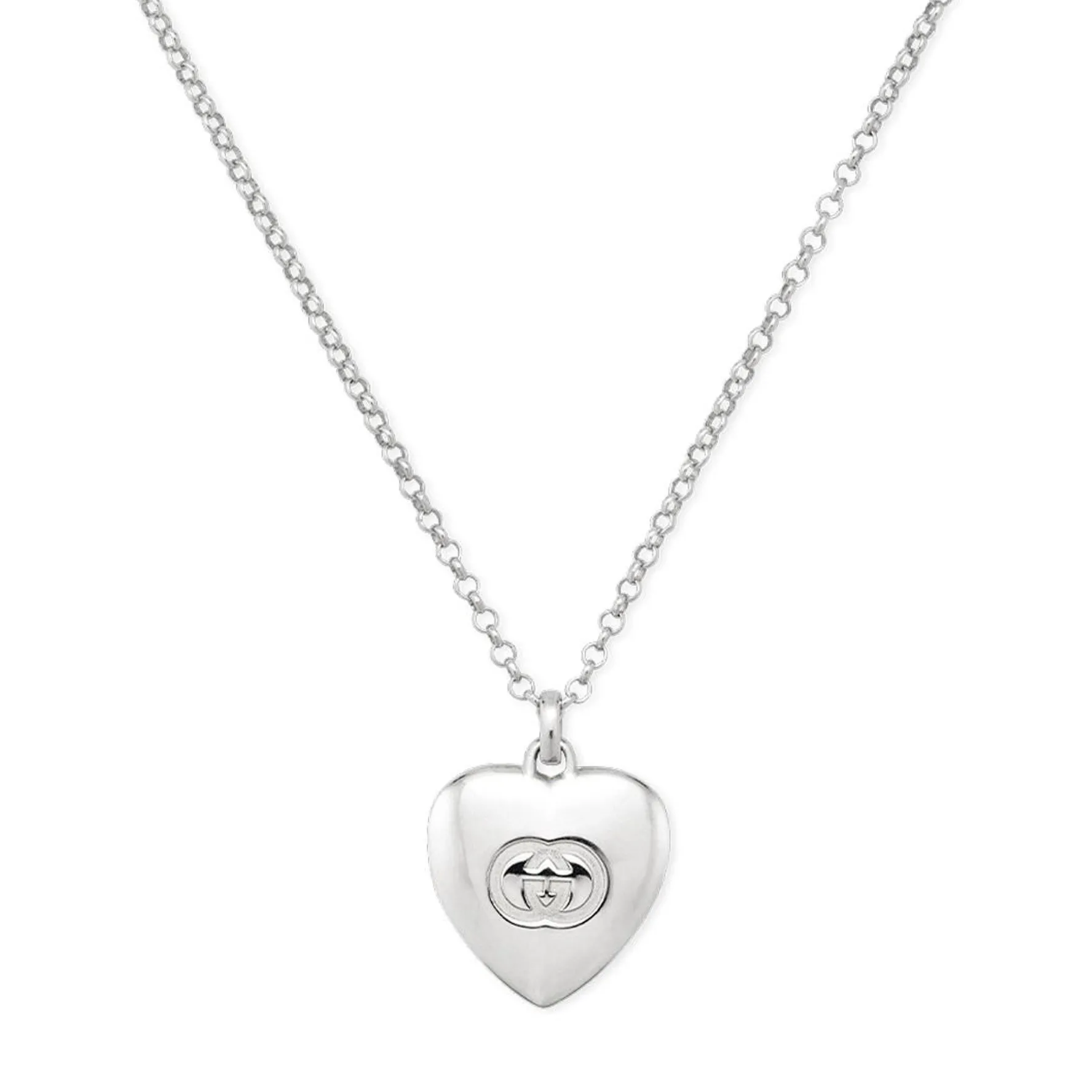 Gucci Blind For Love Silver Heart Necklace