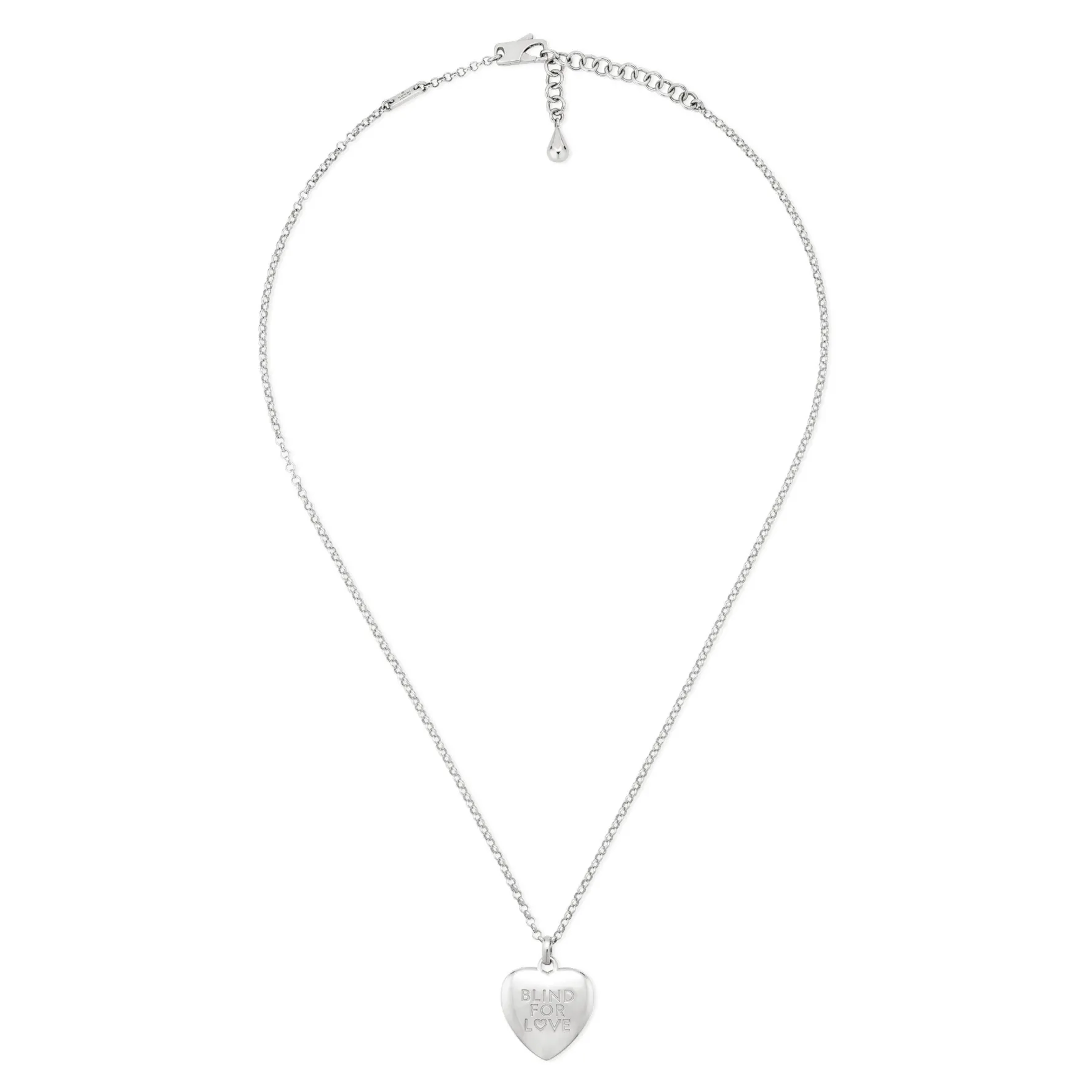 Gucci Blind For Love Silver Heart Necklace