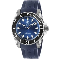 Gucci Dive 40mm Blue Rubber Strap Automatic Men’s Watch