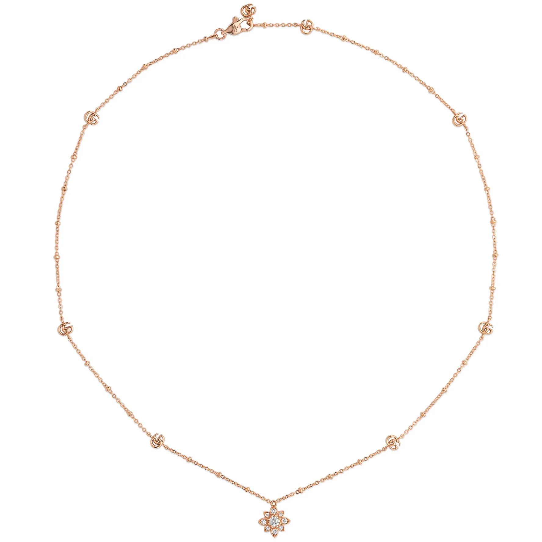 Gucci Flora 18ct Rose Gold Diamond Necklace