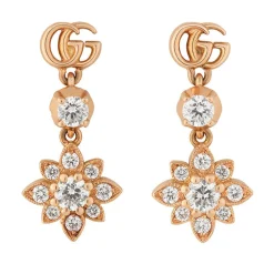 Gucci Flora 18ct Rose Gold Diamond Earrings