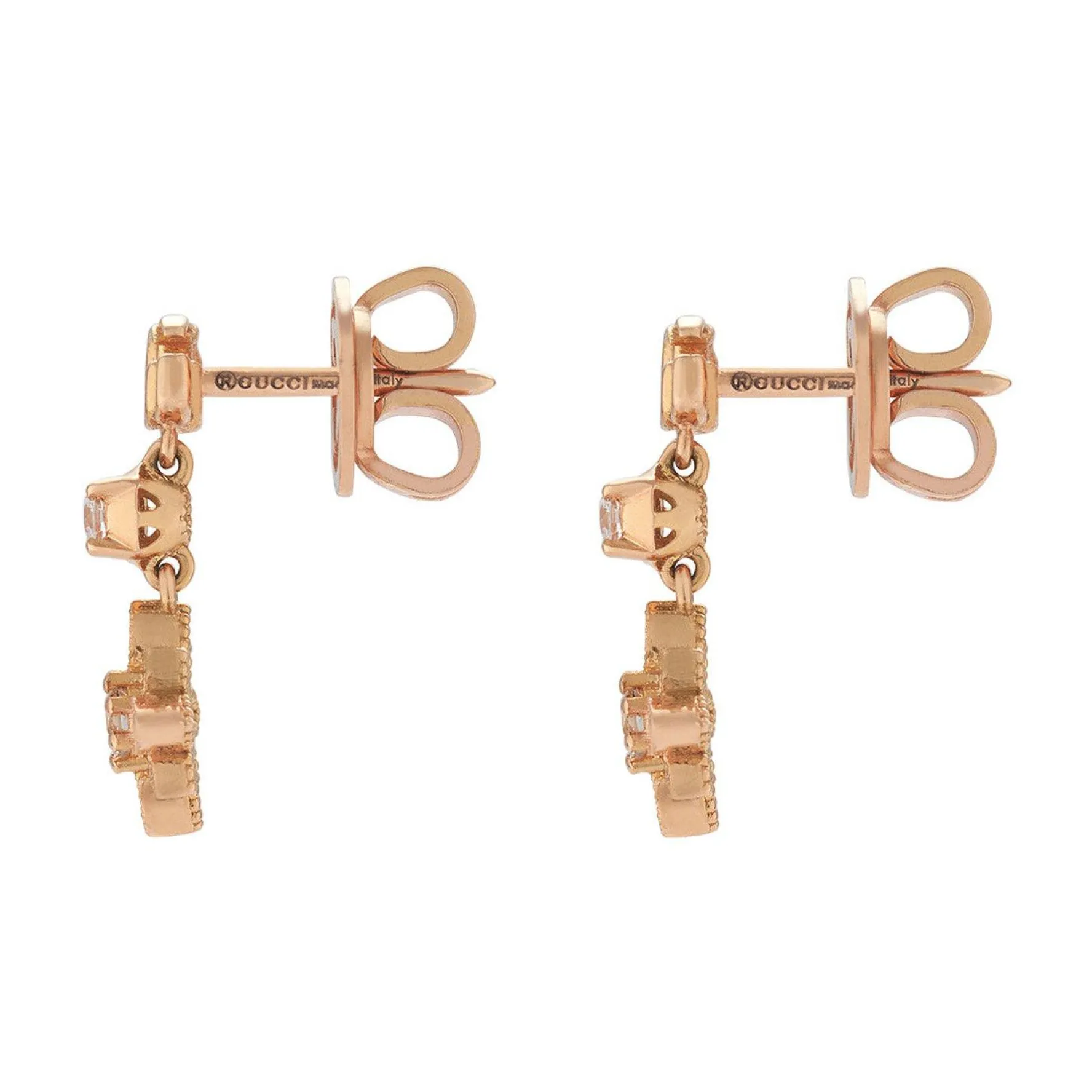 Gucci Flora 18ct Rose Gold Diamond Earrings