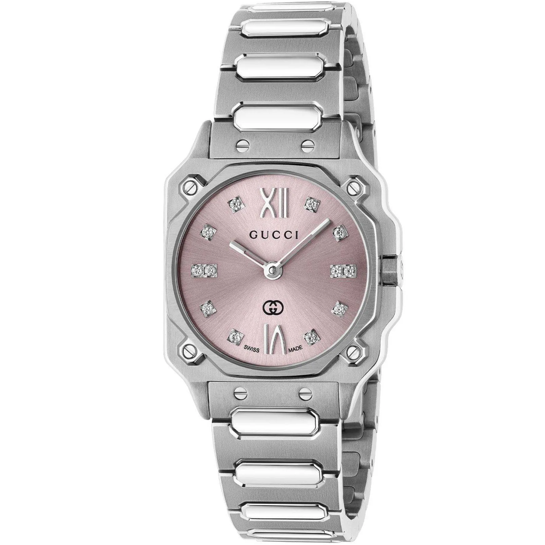 Gucci G-Flat 24mm Diamond Ladies Watch