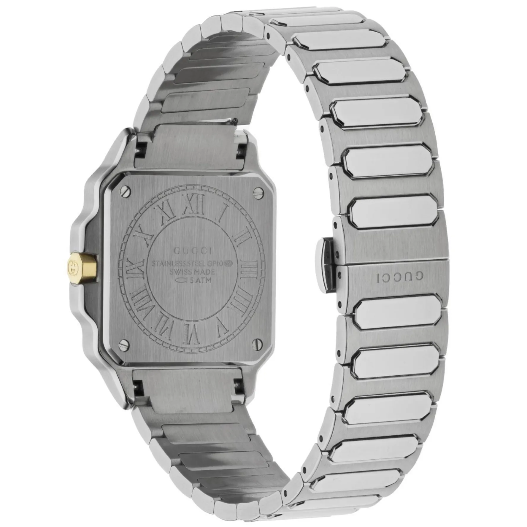 Gucci G-Flat 30mm Stainless Steel and Yellow Gold Plated Watch