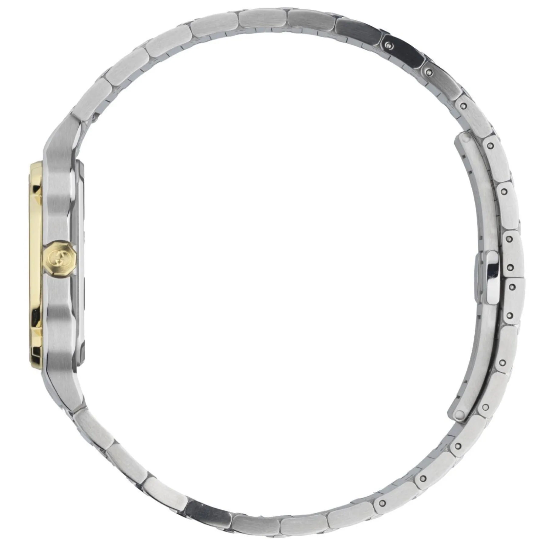Gucci G-Flat 30mm Stainless Steel and Yellow Gold Plated Watch