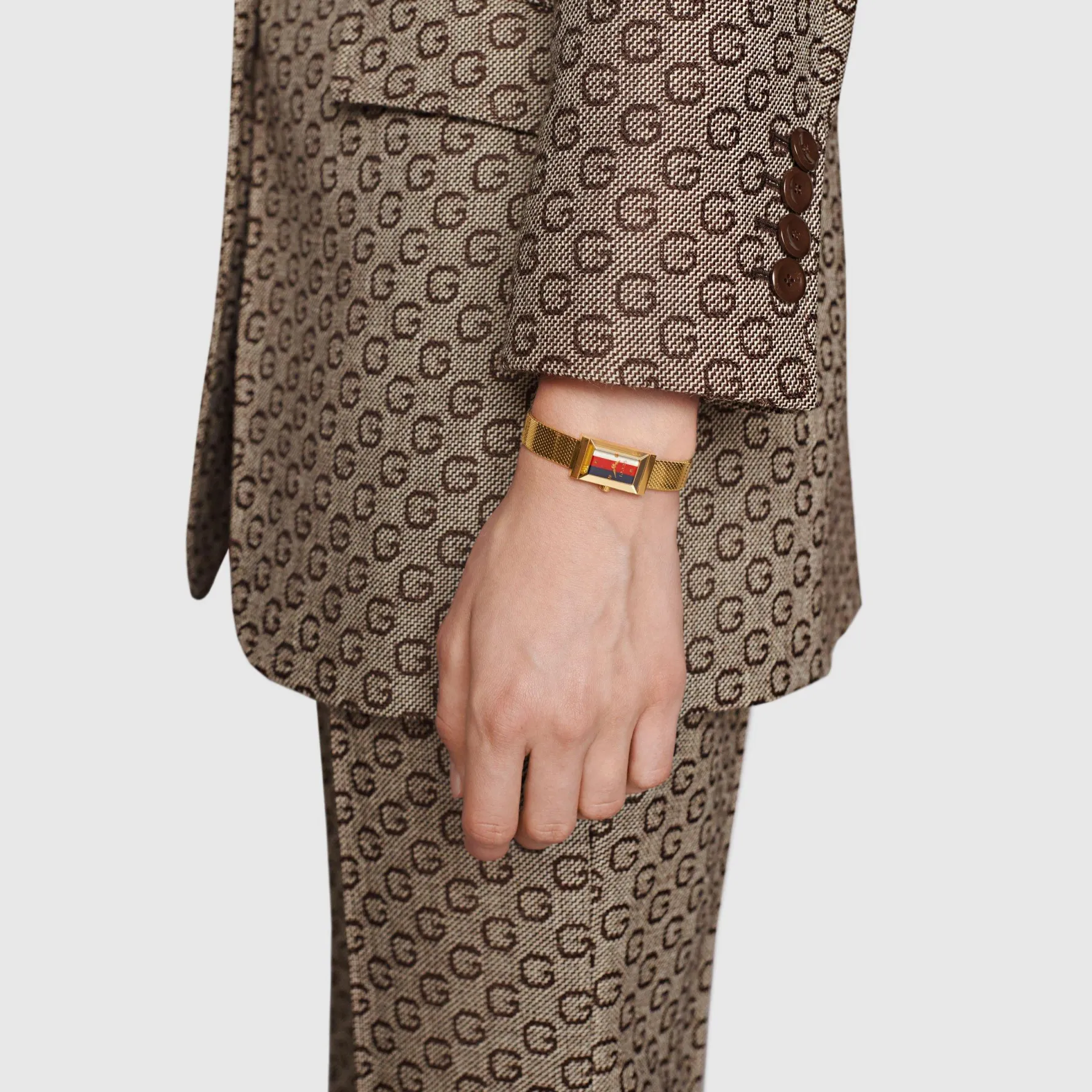 Gucci G-Frame 25mm Yellow Gold PVD Ladies Watch