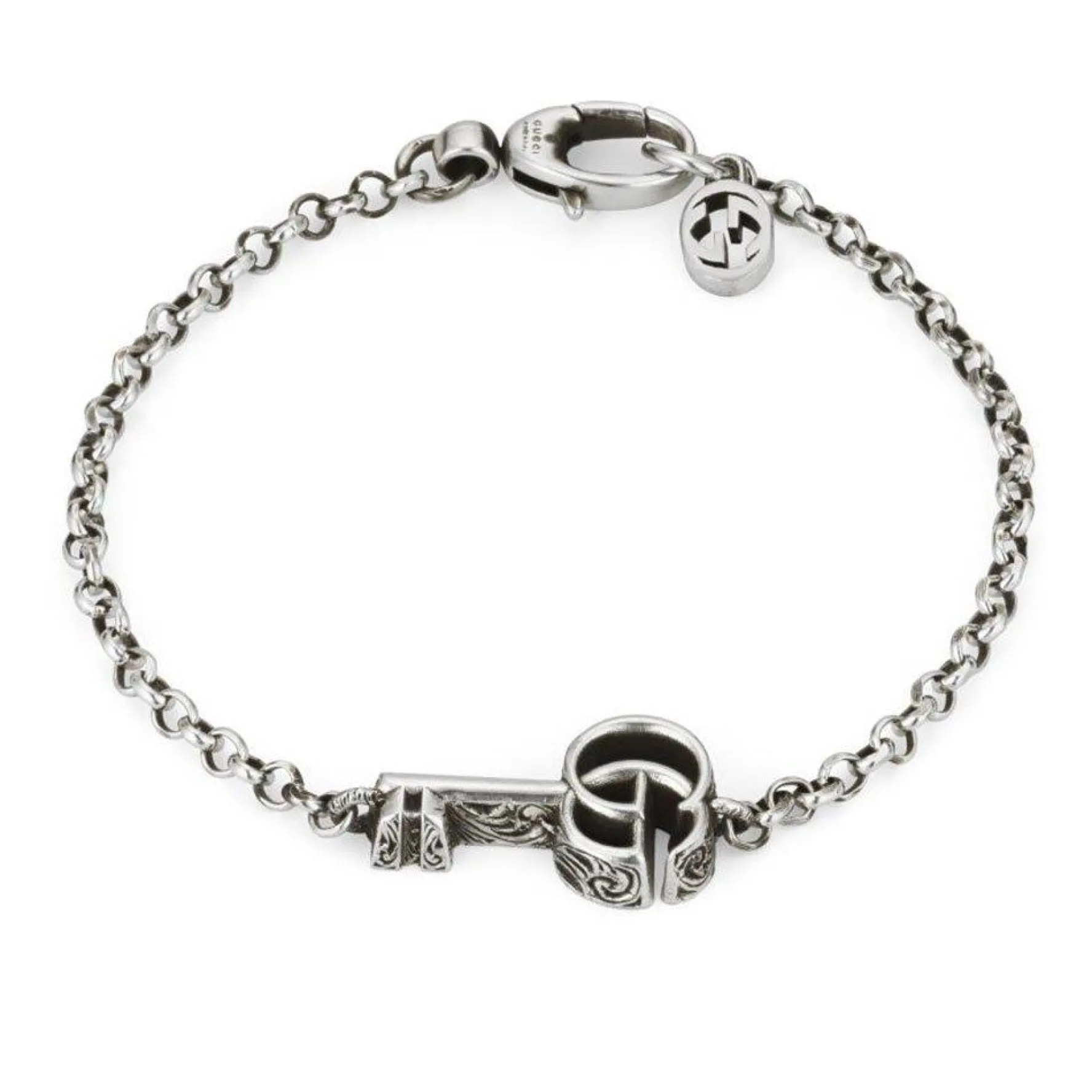 Gucci GG Marmont Double G Key Silver Bracelet