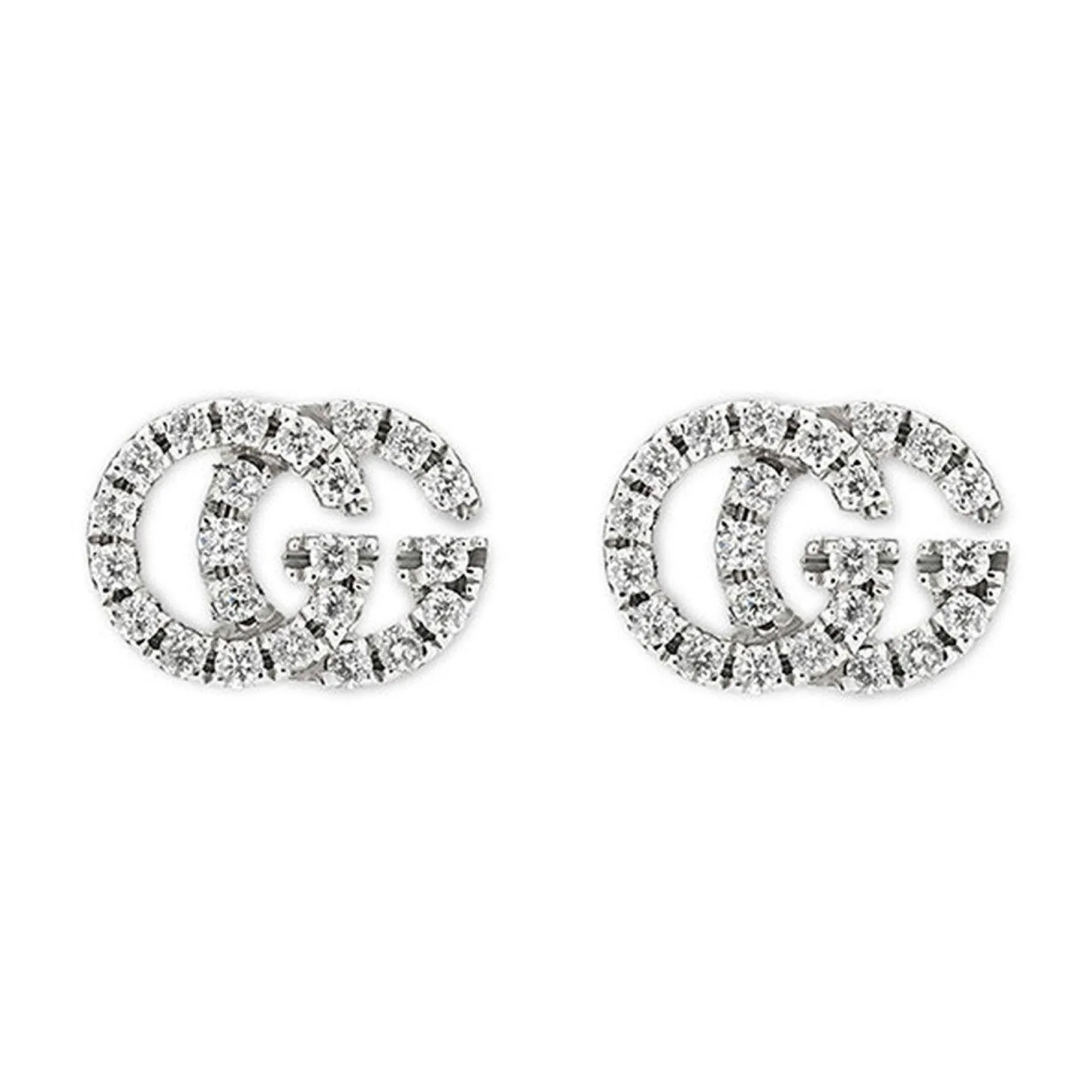 Gucci GG Running 18ct White Gold Diamond Earrings
