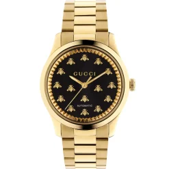 Gucci G-Timeless 18ct Yellow Gold Black Automatic Ladies Watch