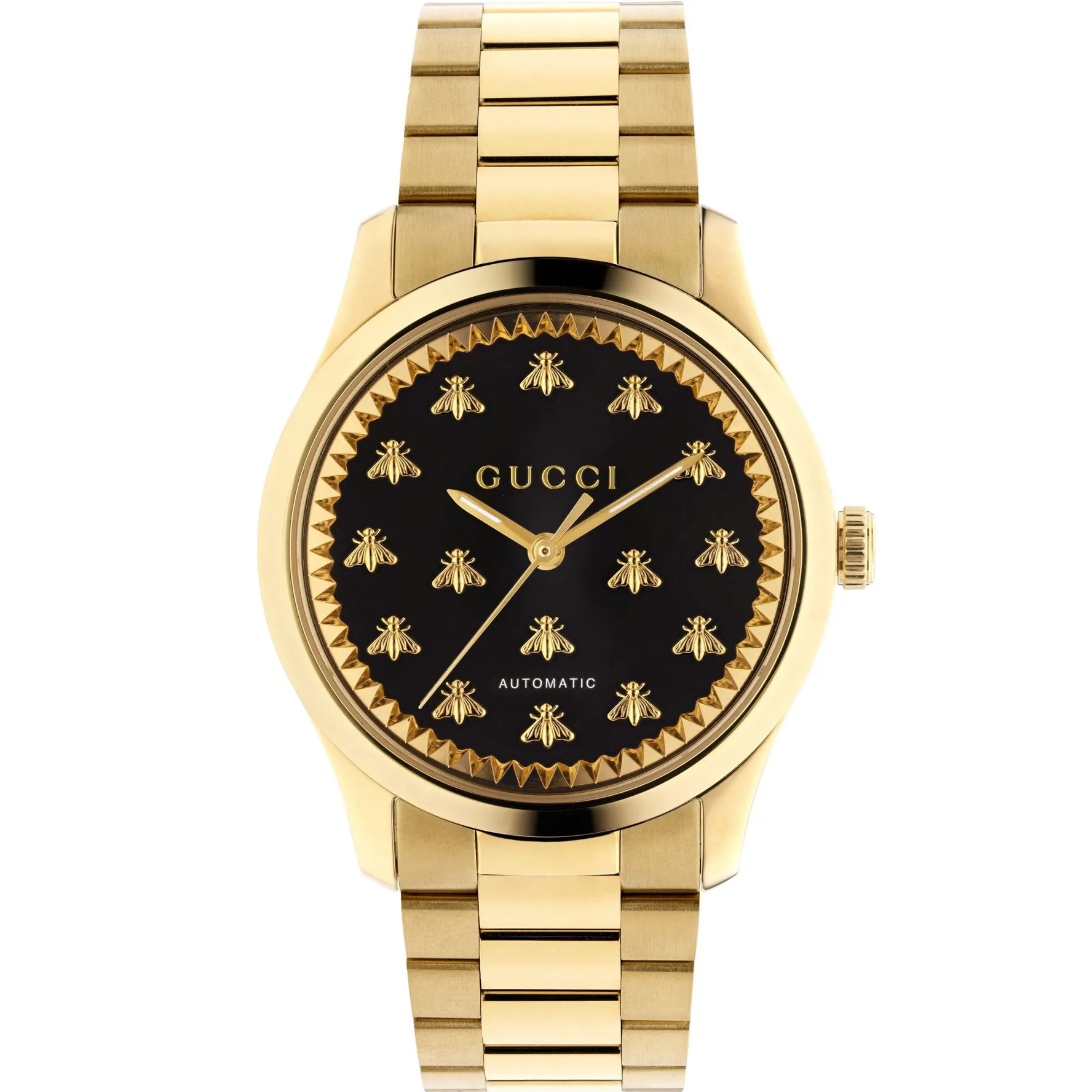 Gucci G-Timeless 18ct Yellow Gold Black Automatic Ladies Watch