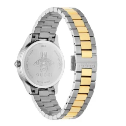 Gucci G-Timeless 32mm Stainless Steel and 18ct Yellow Gold Ladies Watch