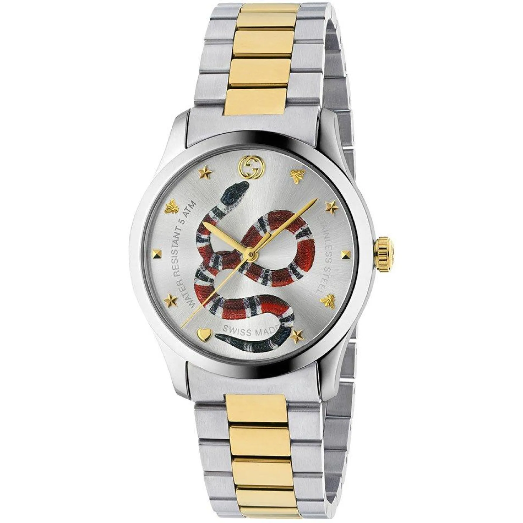 Gucci G-Timeless 38mm Stainless Steel and Yellow Gold PVD Men's Watch