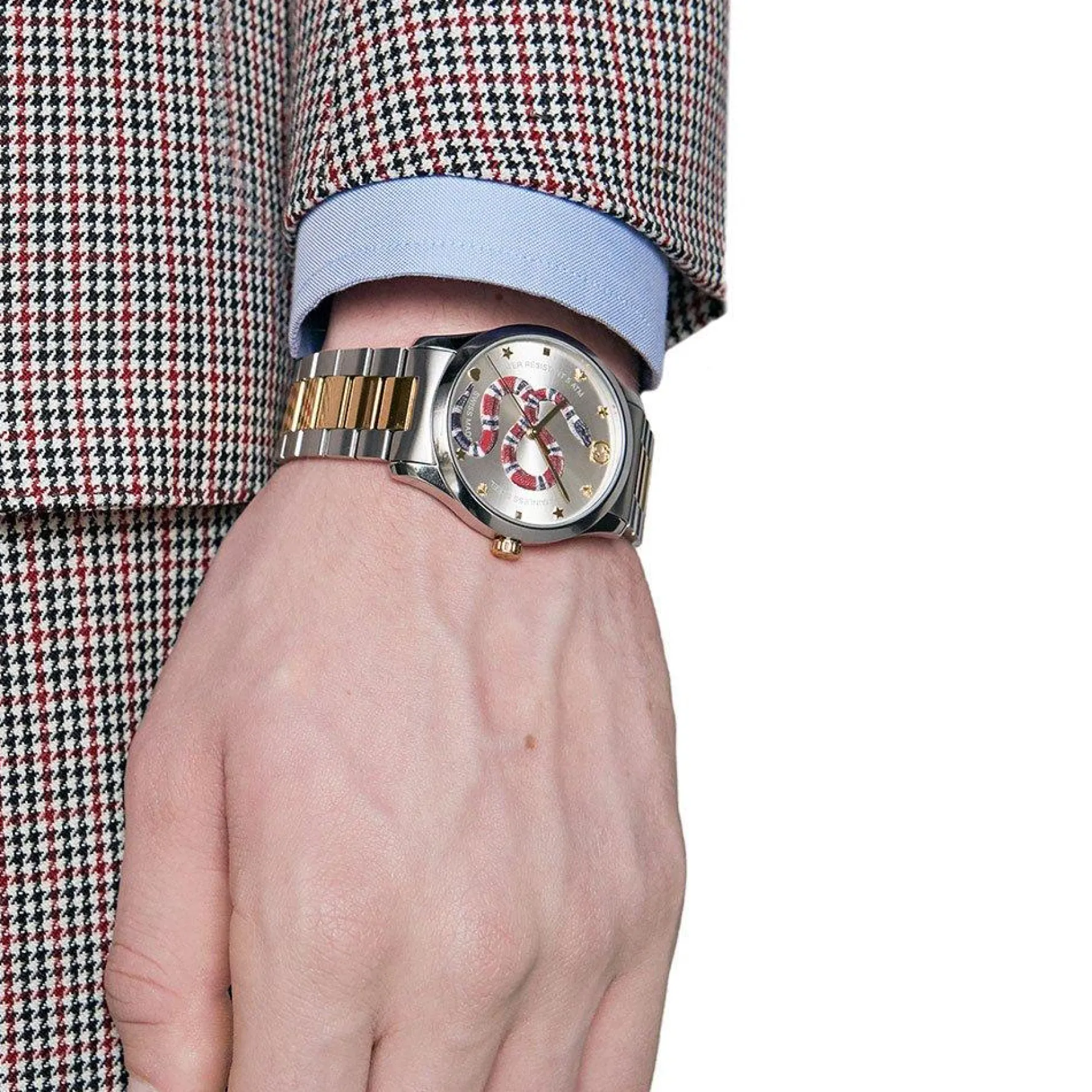 Gucci G-Timeless 38mm Stainless Steel and Yellow Gold PVD Men's Watch