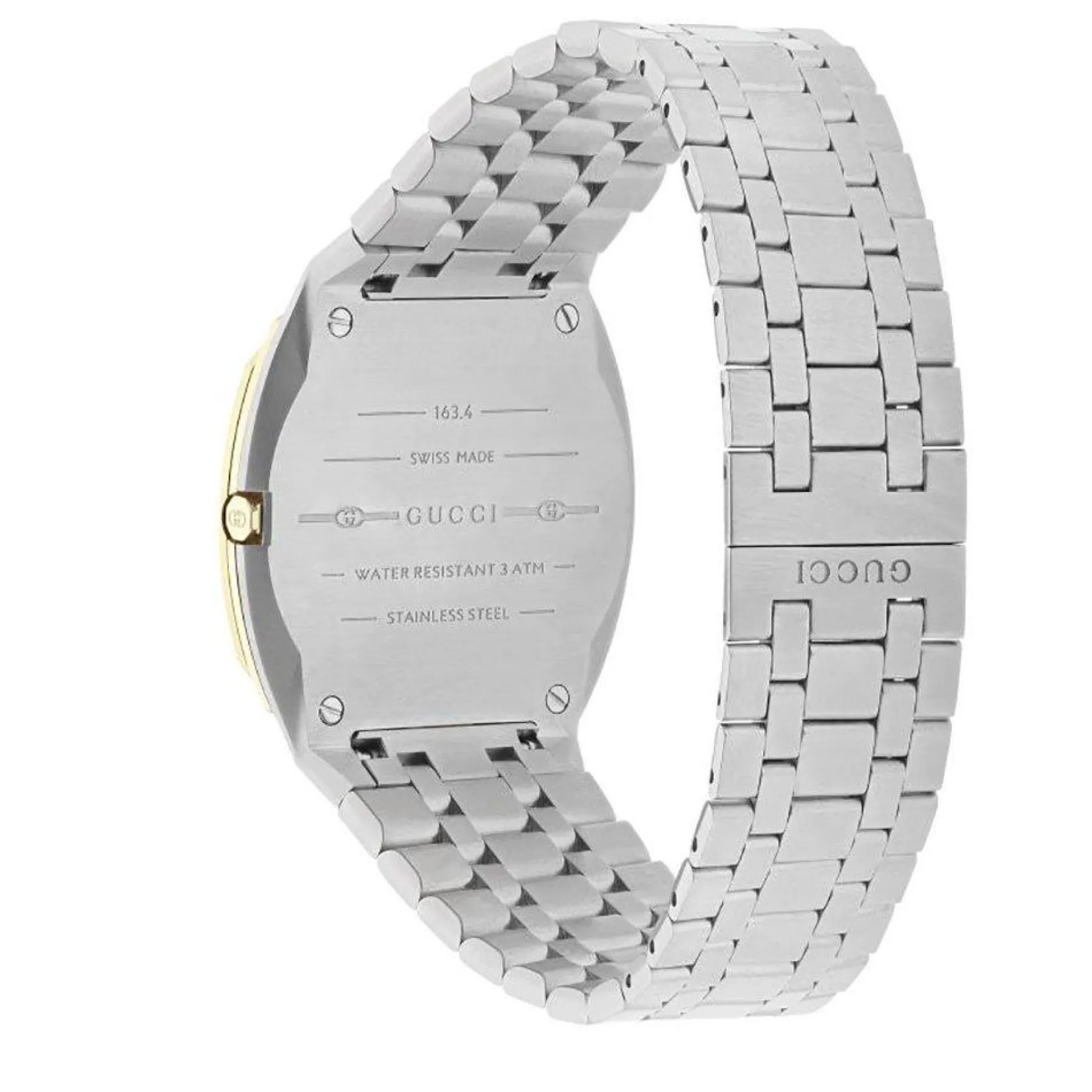 Gucci 25H 38mm Stainless Steel and 18ct Yellow Gold Plated Watch