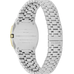 Gucci 25H 30mm Stainless Steel and 18ct Yellow Gold Diamond Ladies Watch