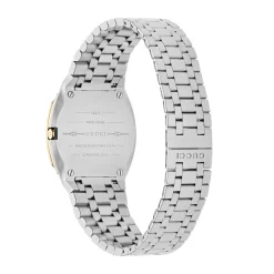 Gucci 25H 30mm Stainless Steel and 18ct Yellow Gold Plated Ladies Watch