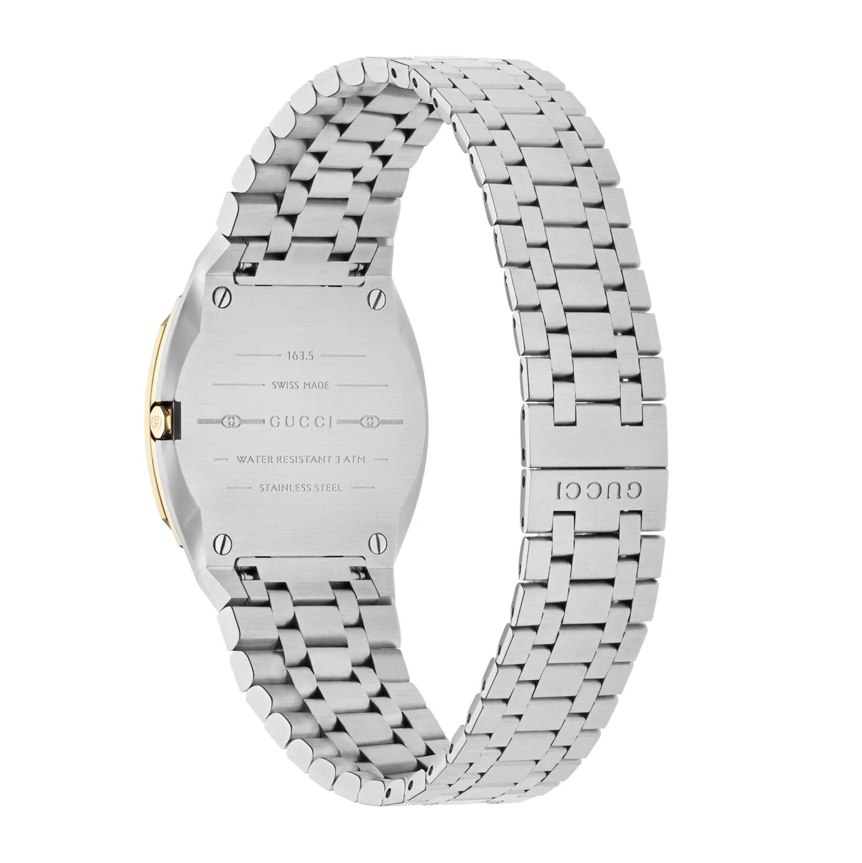 Gucci 25H 30mm Stainless Steel and 18ct Yellow Gold Plated Ladies Watch