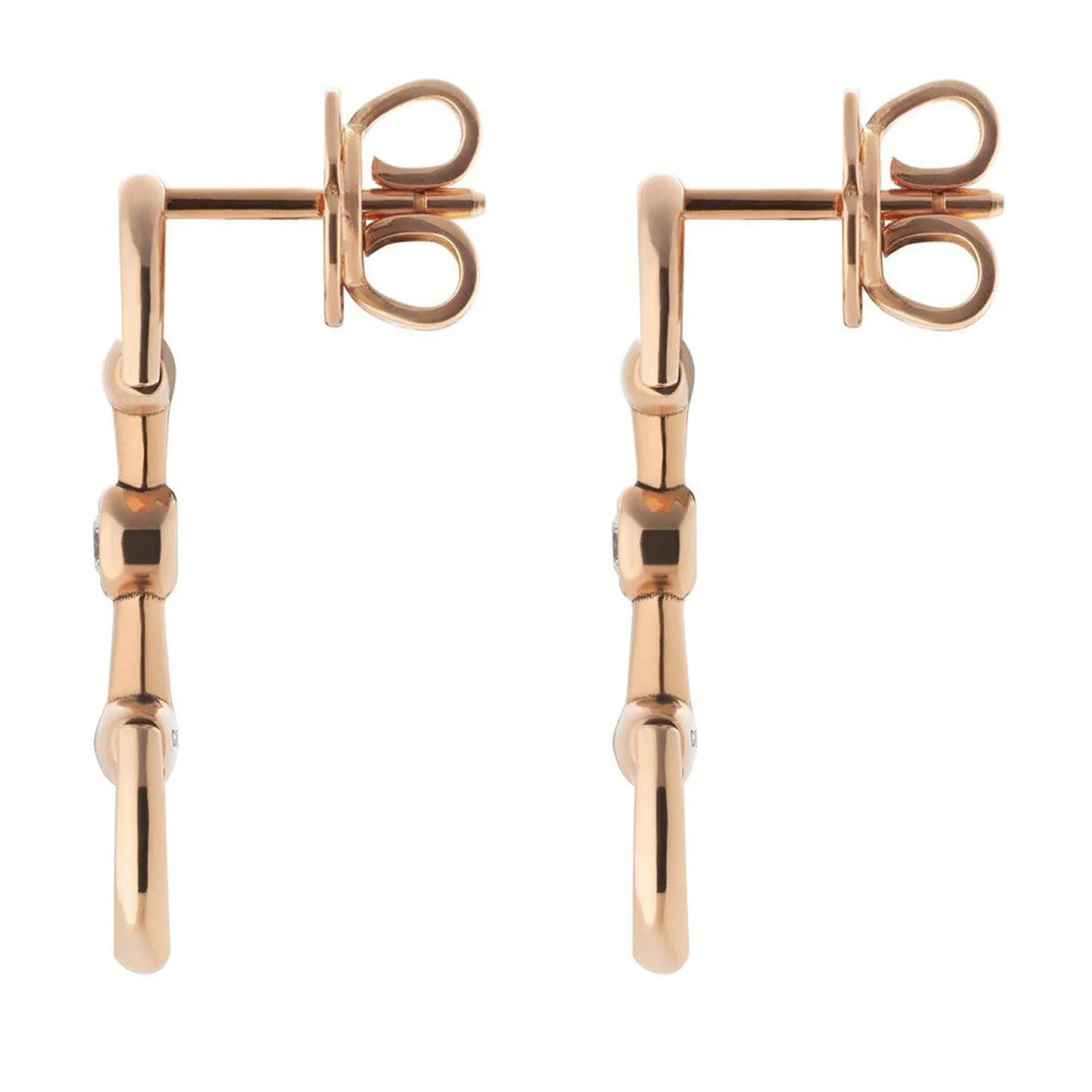 Gucci Horsebit 18ct Rose Gold Diamond Drop Earrings