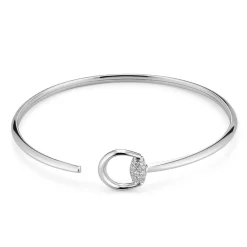 Gucci Horsebit 18ct White Gold Diamond Bangle