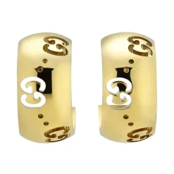Gucci Icon 18ct Yellow Gold Huggie Hoop Earrings