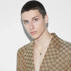 Gucci Interlocking 18ct Rose Gold Diamond Necklace