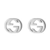 Gucci Interlocking 18ct White Gold Stud Earrings
