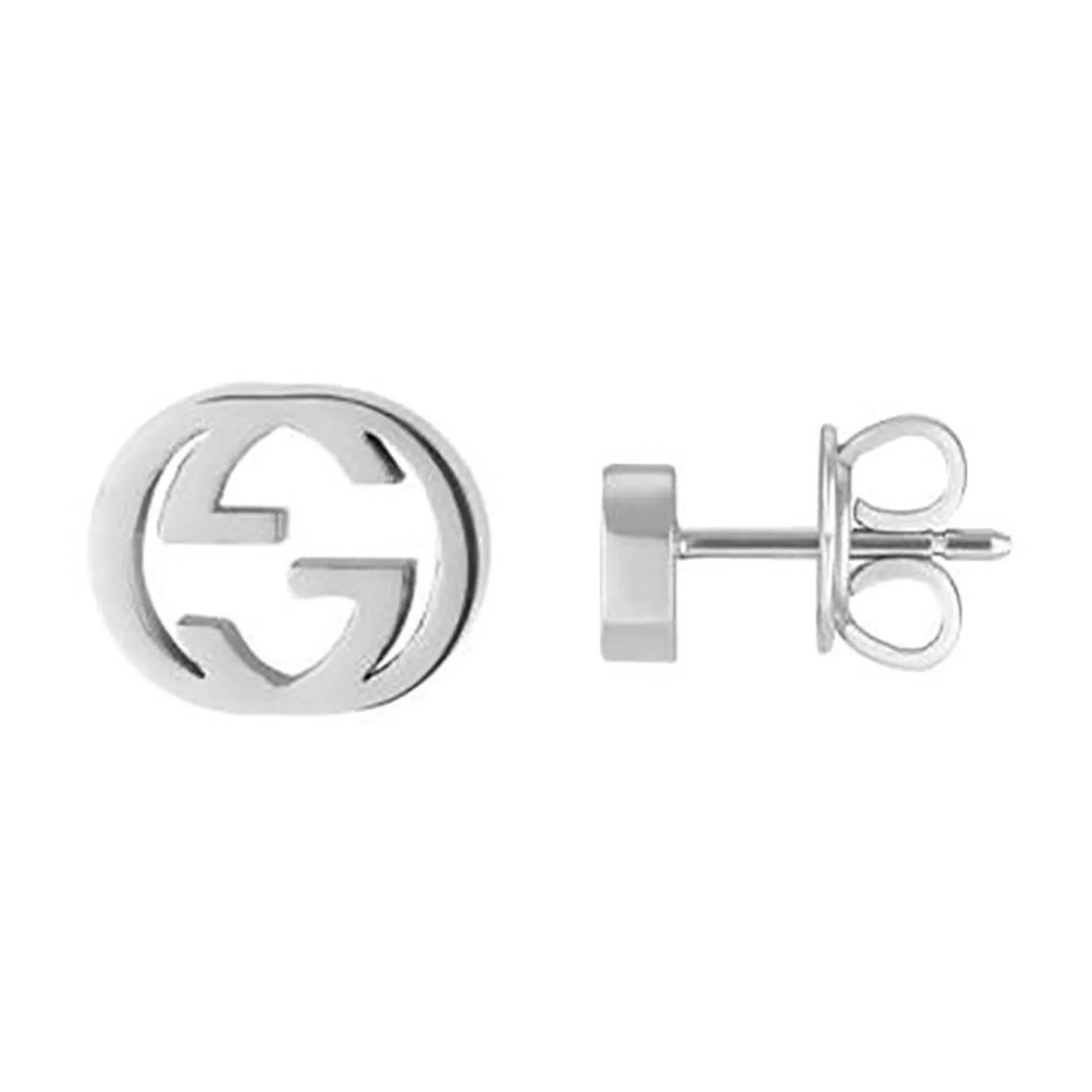 Gucci Interlocking 18ct White Gold Stud Earrings