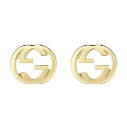 Gucci Interlocking 18ct Yellow Gold Stud Earrings