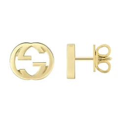 Gucci Interlocking 18ct Yellow Gold Stud Earrings