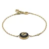 Gucci Interlocking 18ct Yellow Gold Diamond Onyx Bracelet