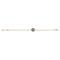 Gucci Interlocking 18ct Yellow Gold Diamond Onyx Bracelet