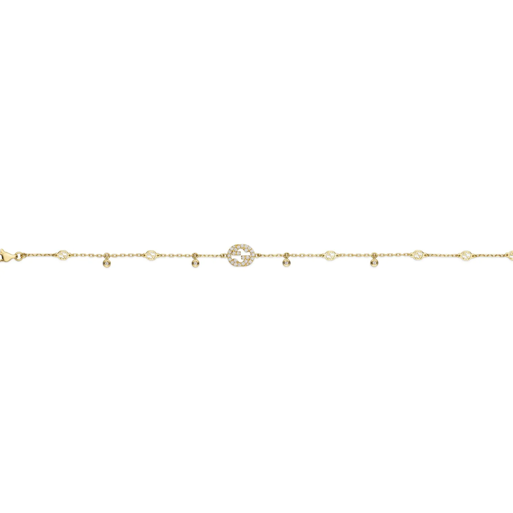 Gucci Interlocking 18ct Yellow Gold Diamond Bracelet