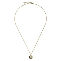 Gucci Interlocking 18ct Yellow Gold Diamond Onyx Necklace