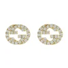 Gucci Interlocking 18ct Yellow Gold Diamond Earrings