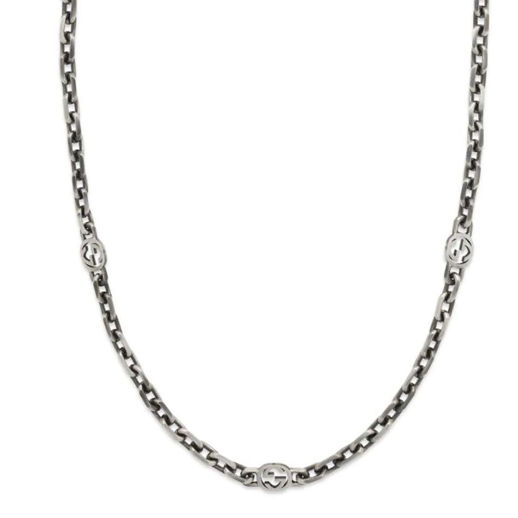 Gucci Interlocking Silver Necklace