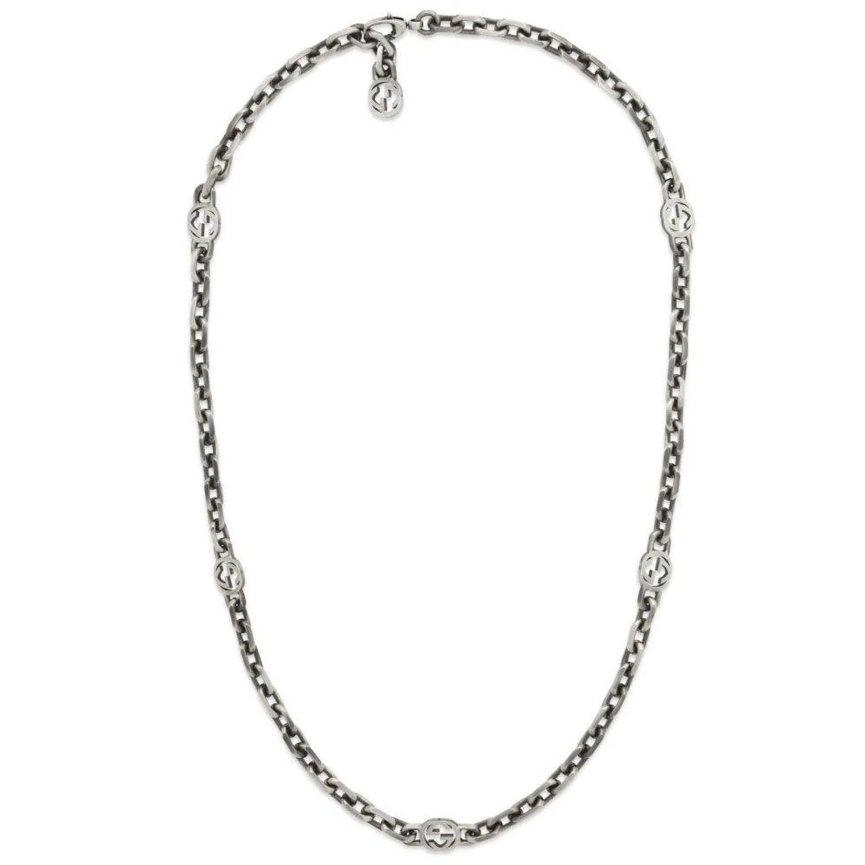 Gucci Interlocking Silver Necklace