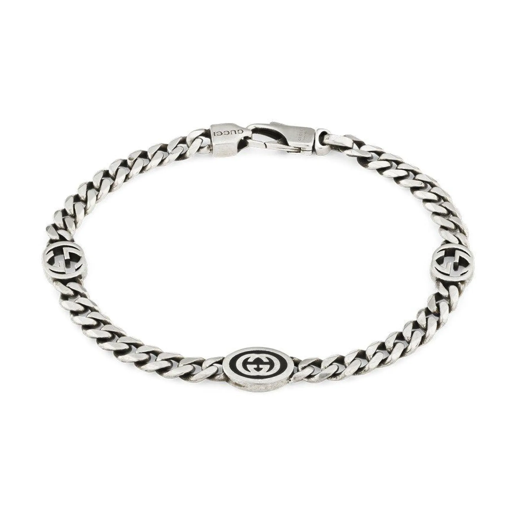 Gucci Interlocking Silver Bracelet
