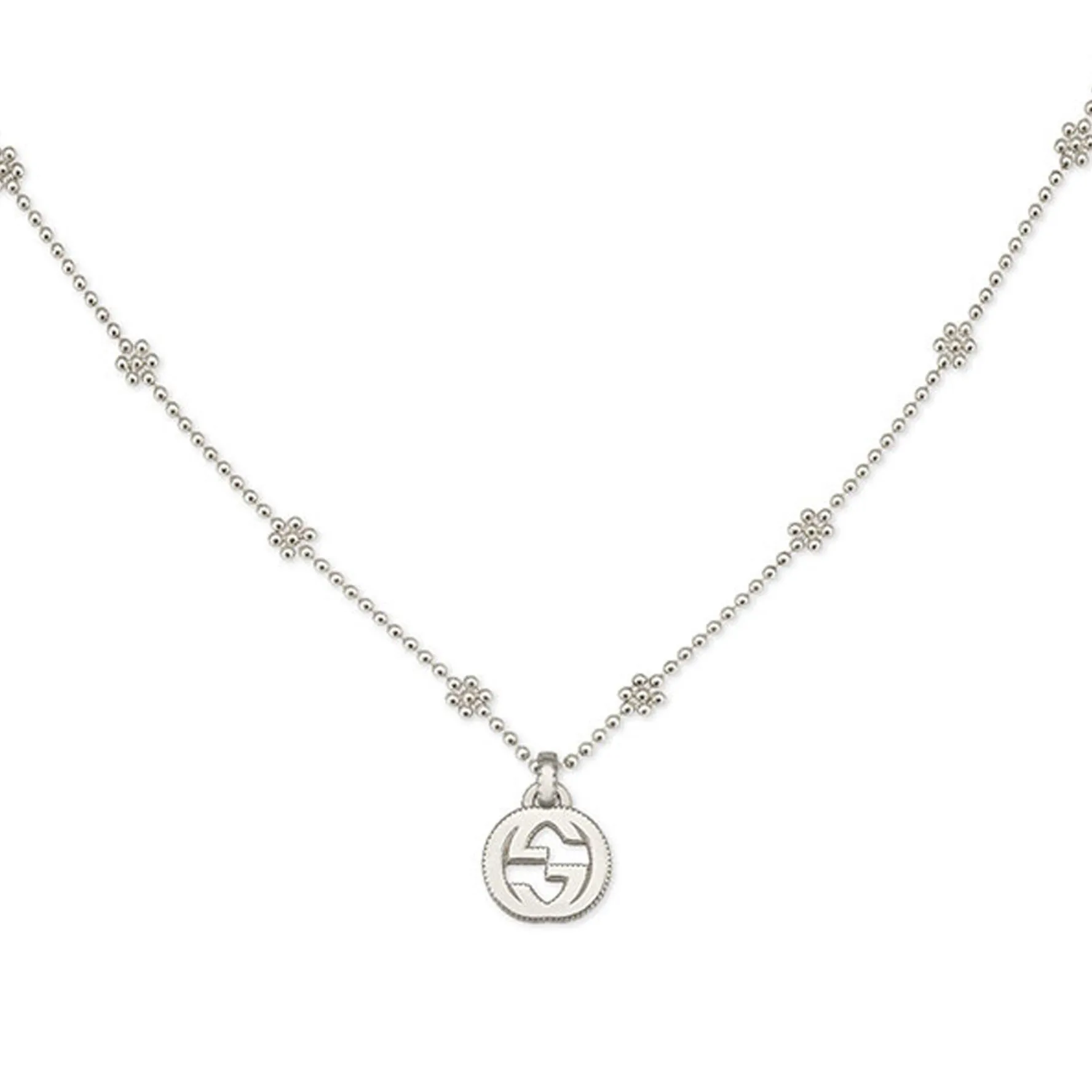 Gucci Interlocking Silver Necklace