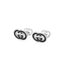 Gucci Interlocking Silver Cufflinks