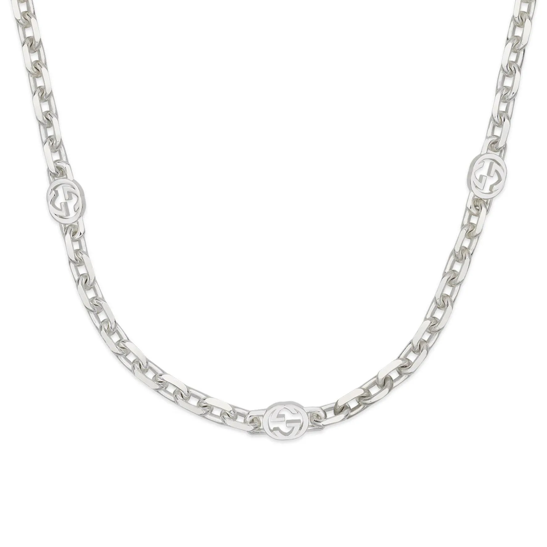 Gucci Interlocking Silver Necklace
