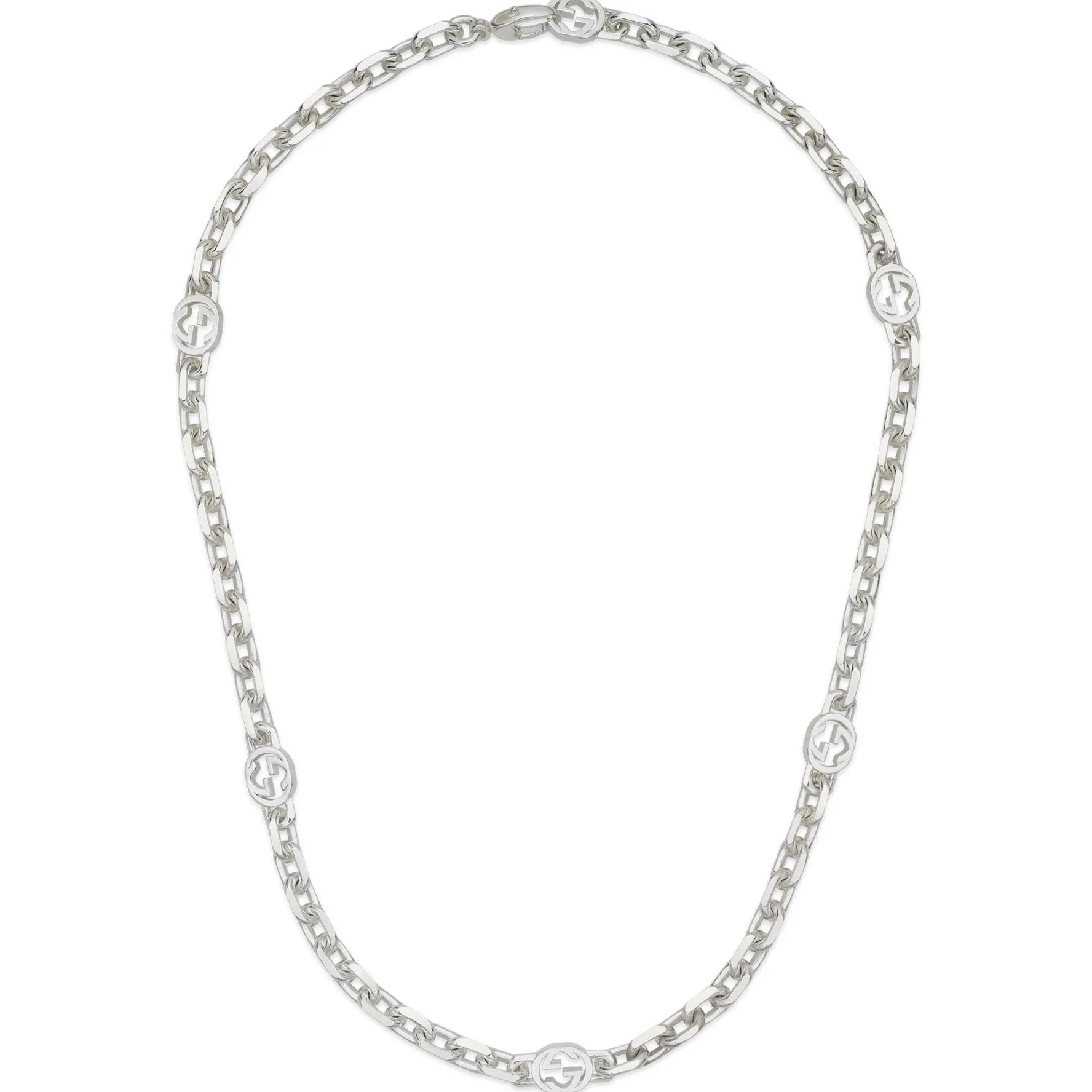 Gucci Interlocking Silver Necklace