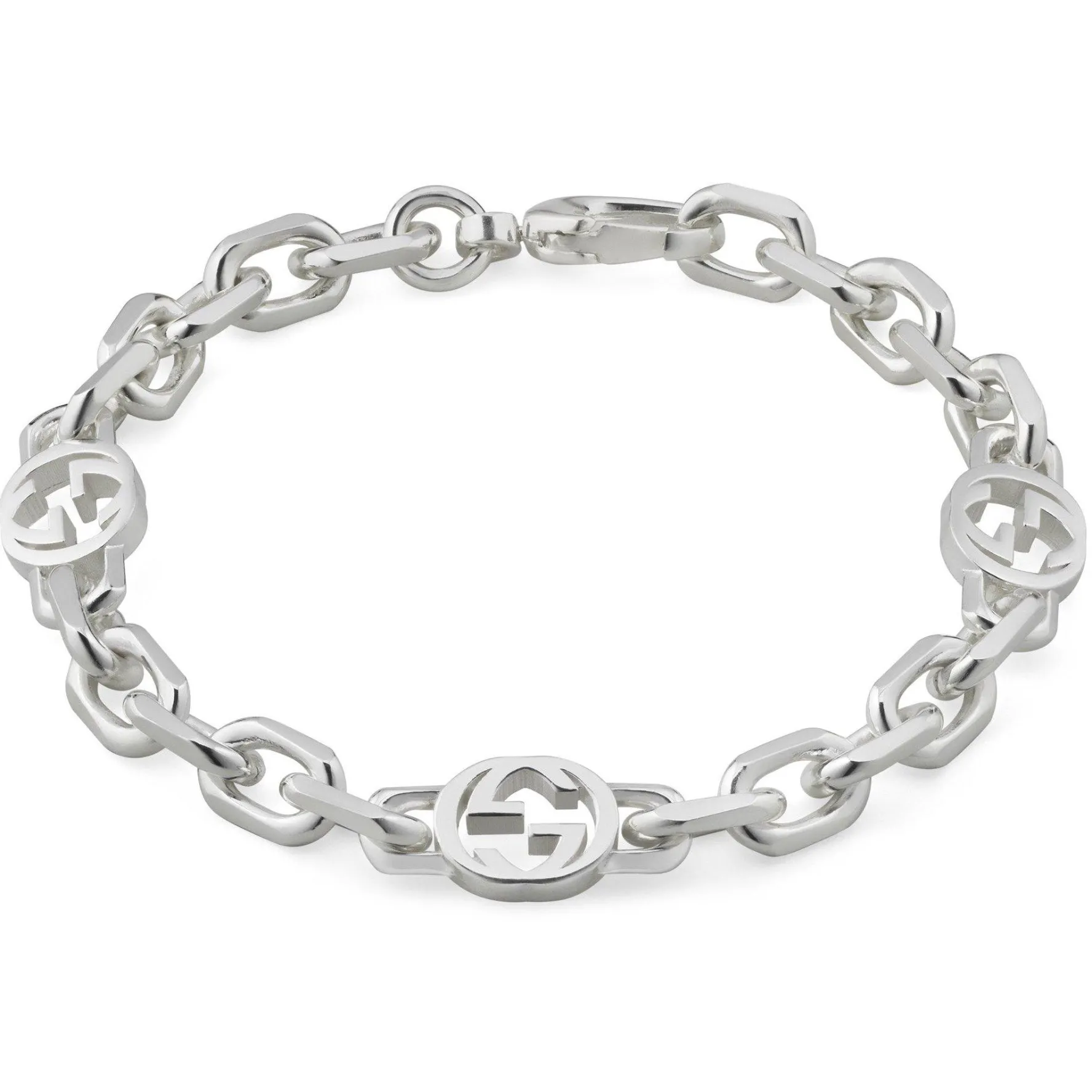Gucci Interlocking Silver Bracelet