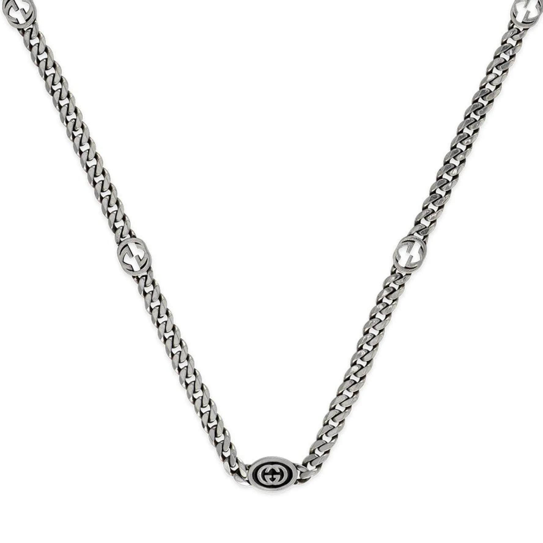Gucci Interlocking Silver Necklace