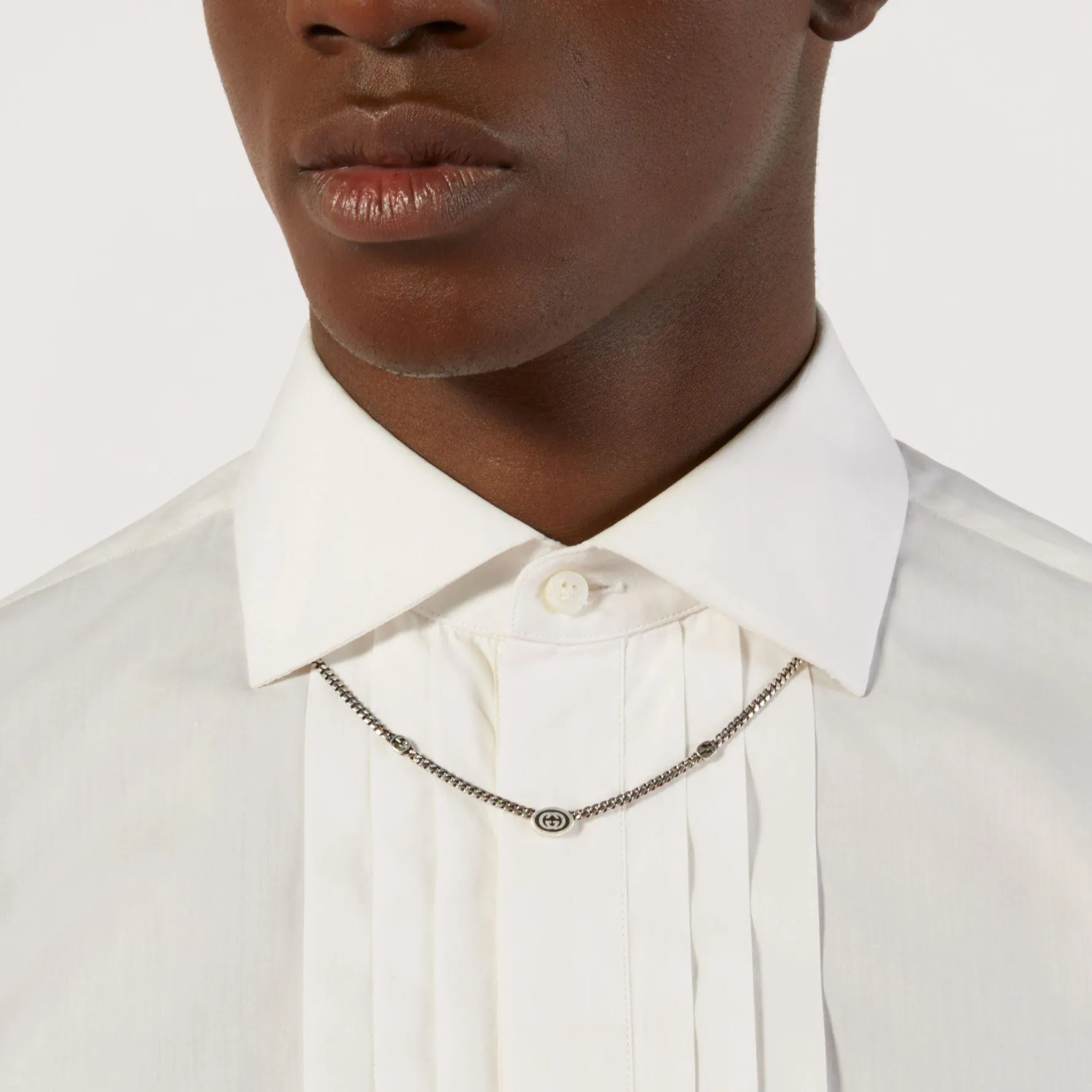 Gucci Interlocking Silver Necklace