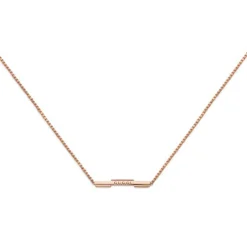 Gucci Link to Love 18ct Rose Gold Bar Necklace