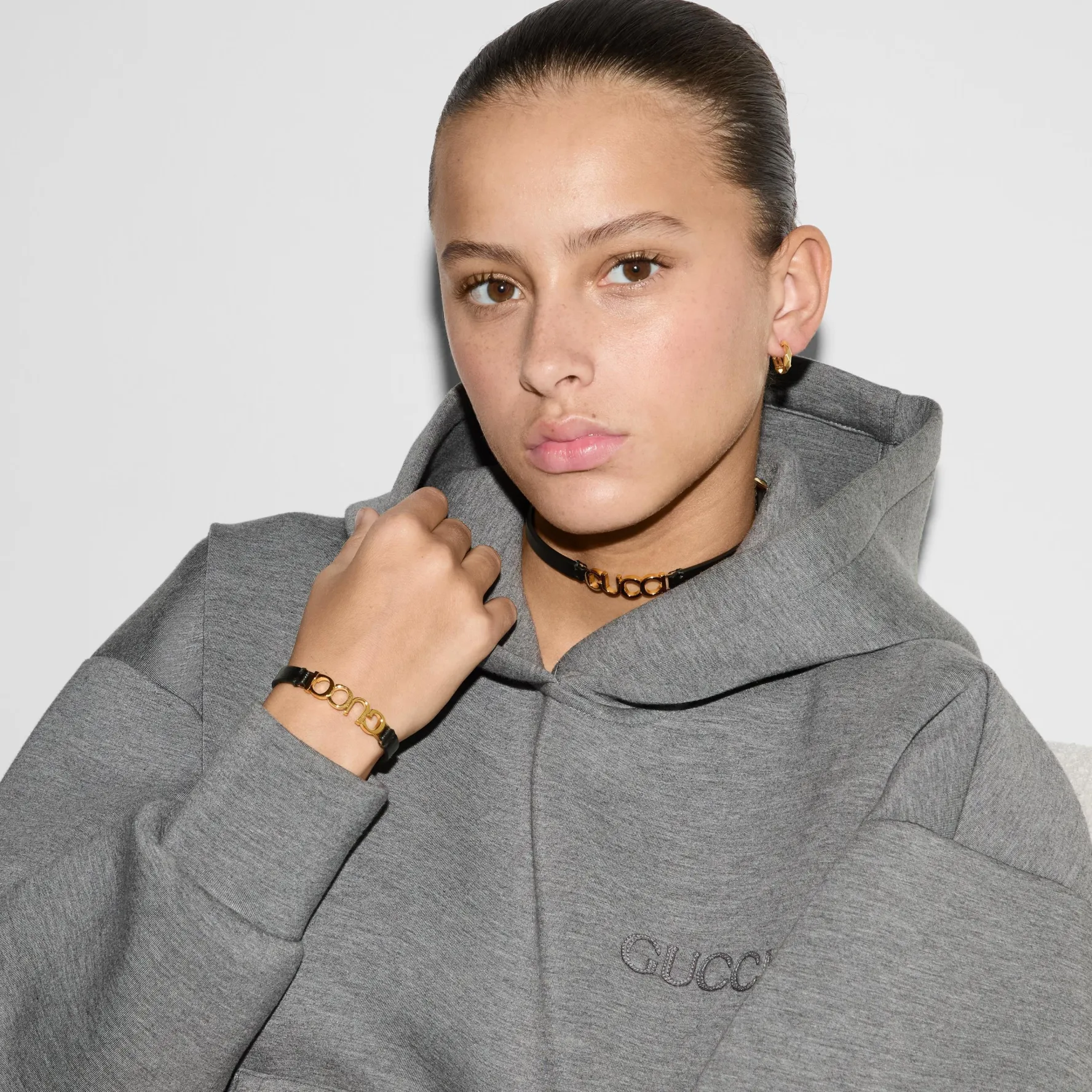 Gucci Link to Love 18ct Yellow Gold Hoop Earrings