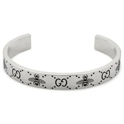 Gucci Signature Silver Bee Bangle