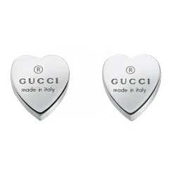 Gucci Trademark Heart Silver Stud Earrings