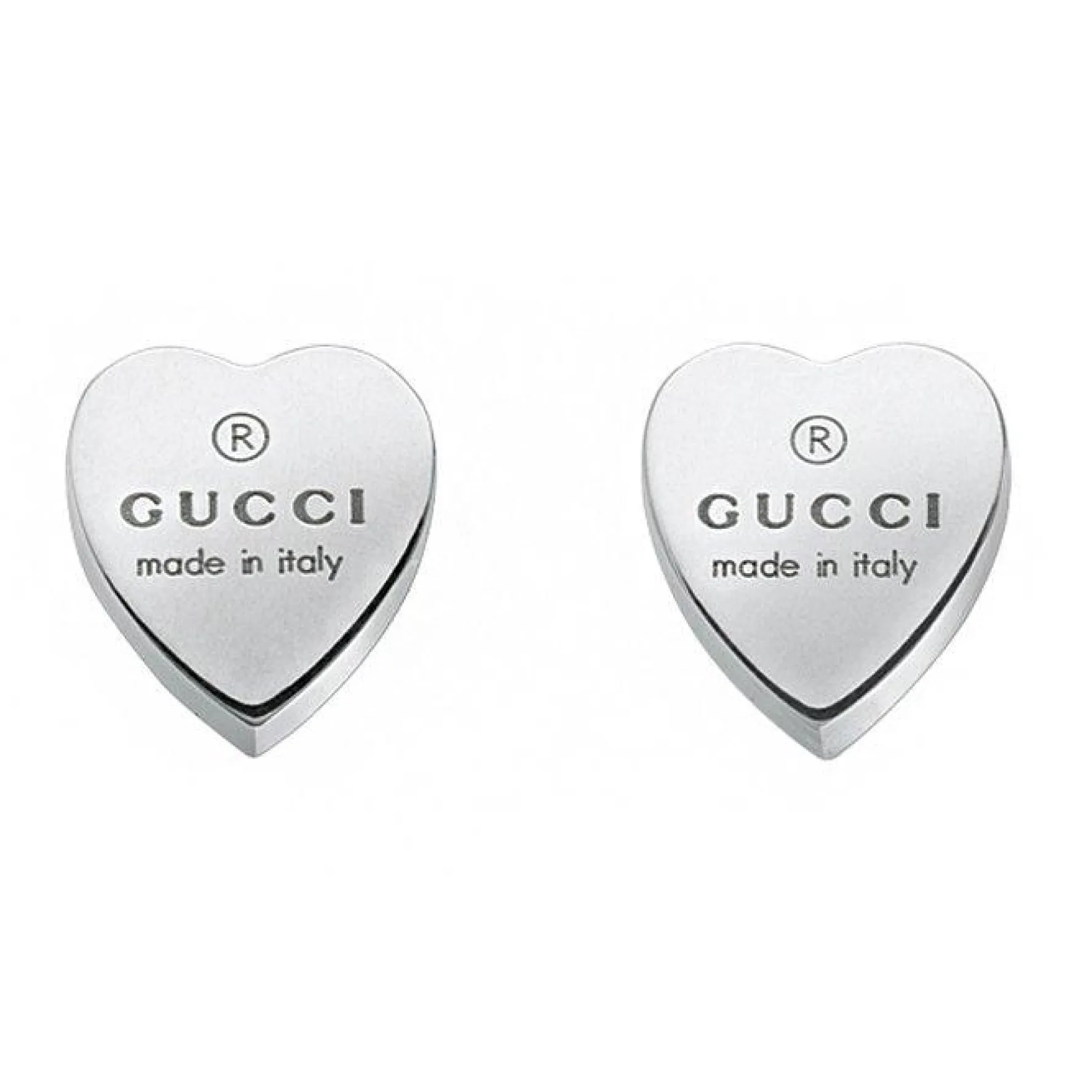 Gucci Trademark Heart Silver Stud Earrings