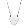 Gucci Trademark Heart Silver Necklace